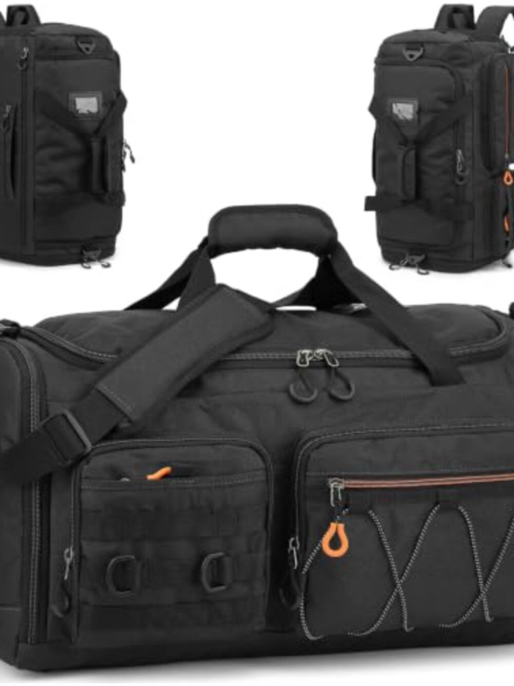 45L Gym Duffel Backpack Men's Travel Sports Bag with Shoe Compartment